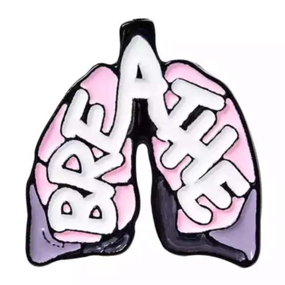 Accessories - BREATHE Lungs Anatomy Medical Pin Mental Health